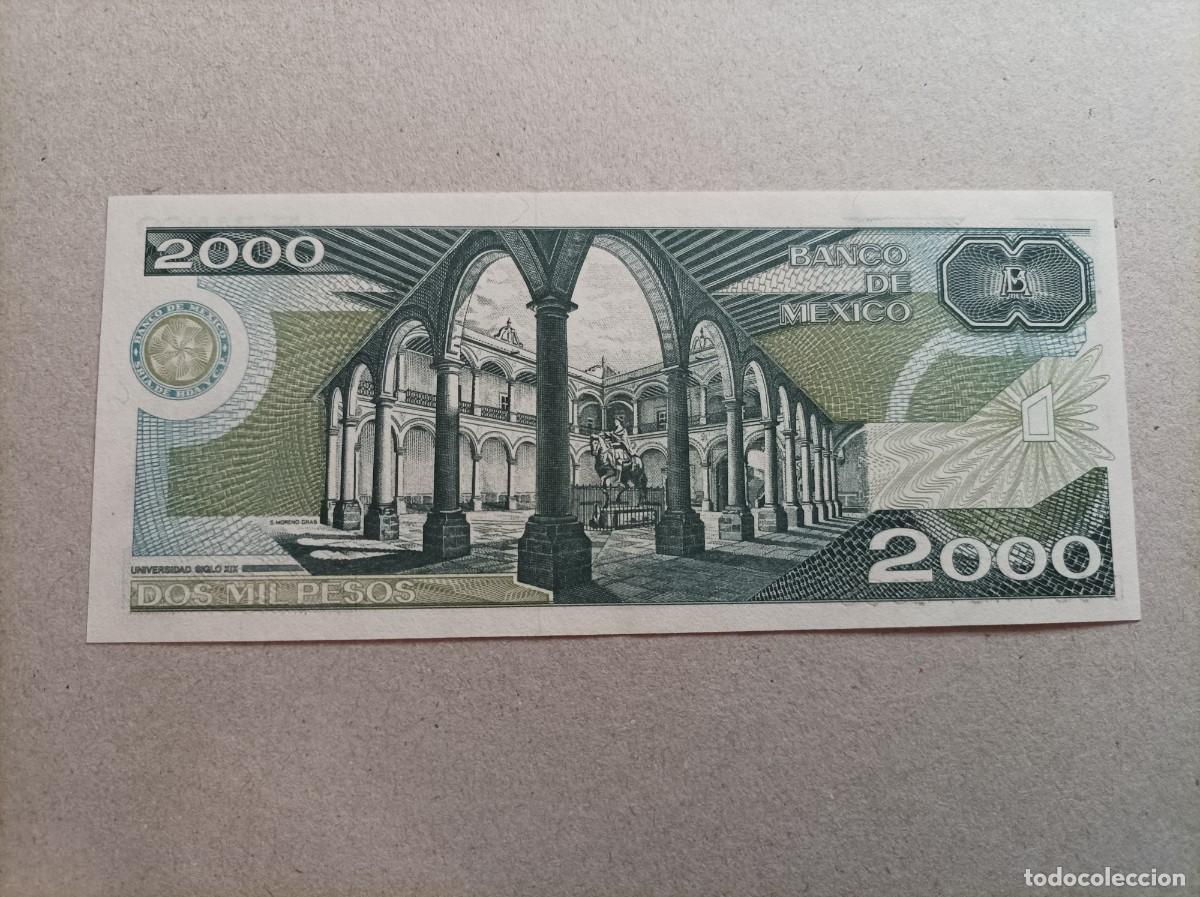 Billetes extranjeros: Billete de M&eacute;xico de 2000 pesos, a&ntilde;o 1989, UNC - Foto 1