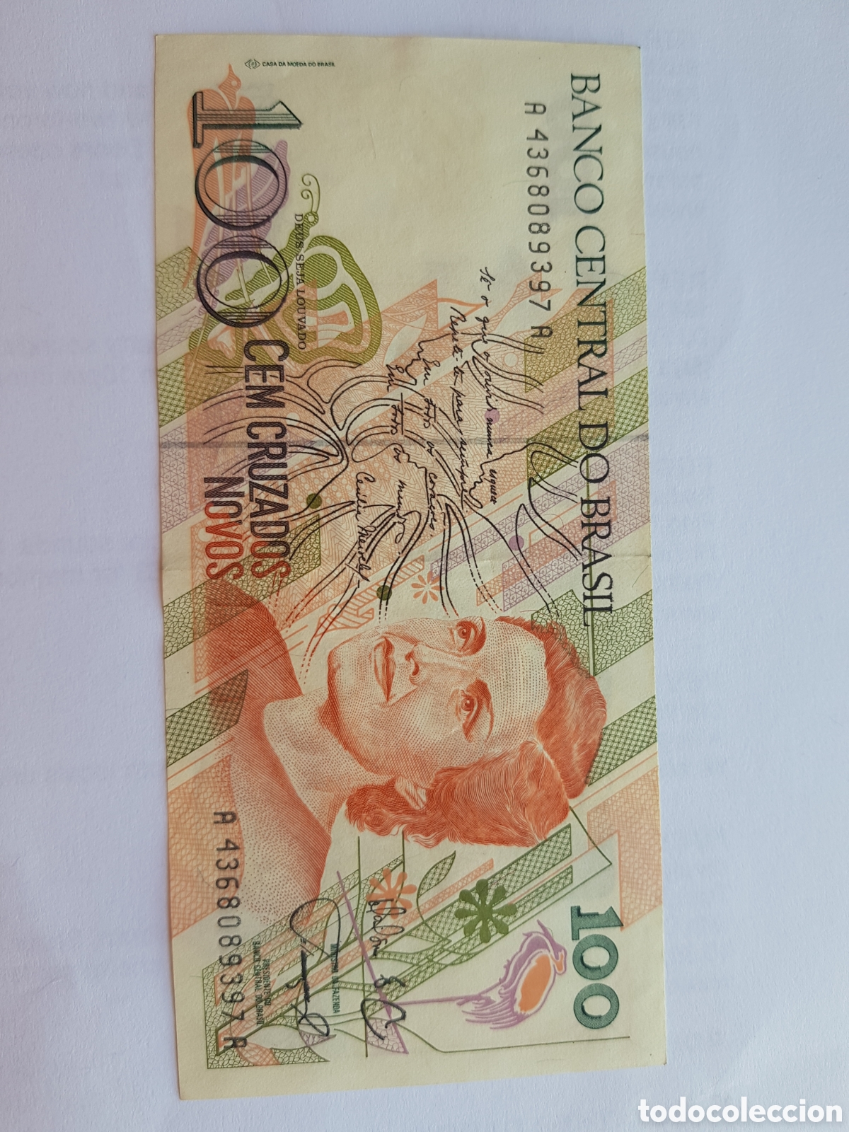 Billetes extranjeros: 100 Cruzeiros Brasil 1990 - Foto 1