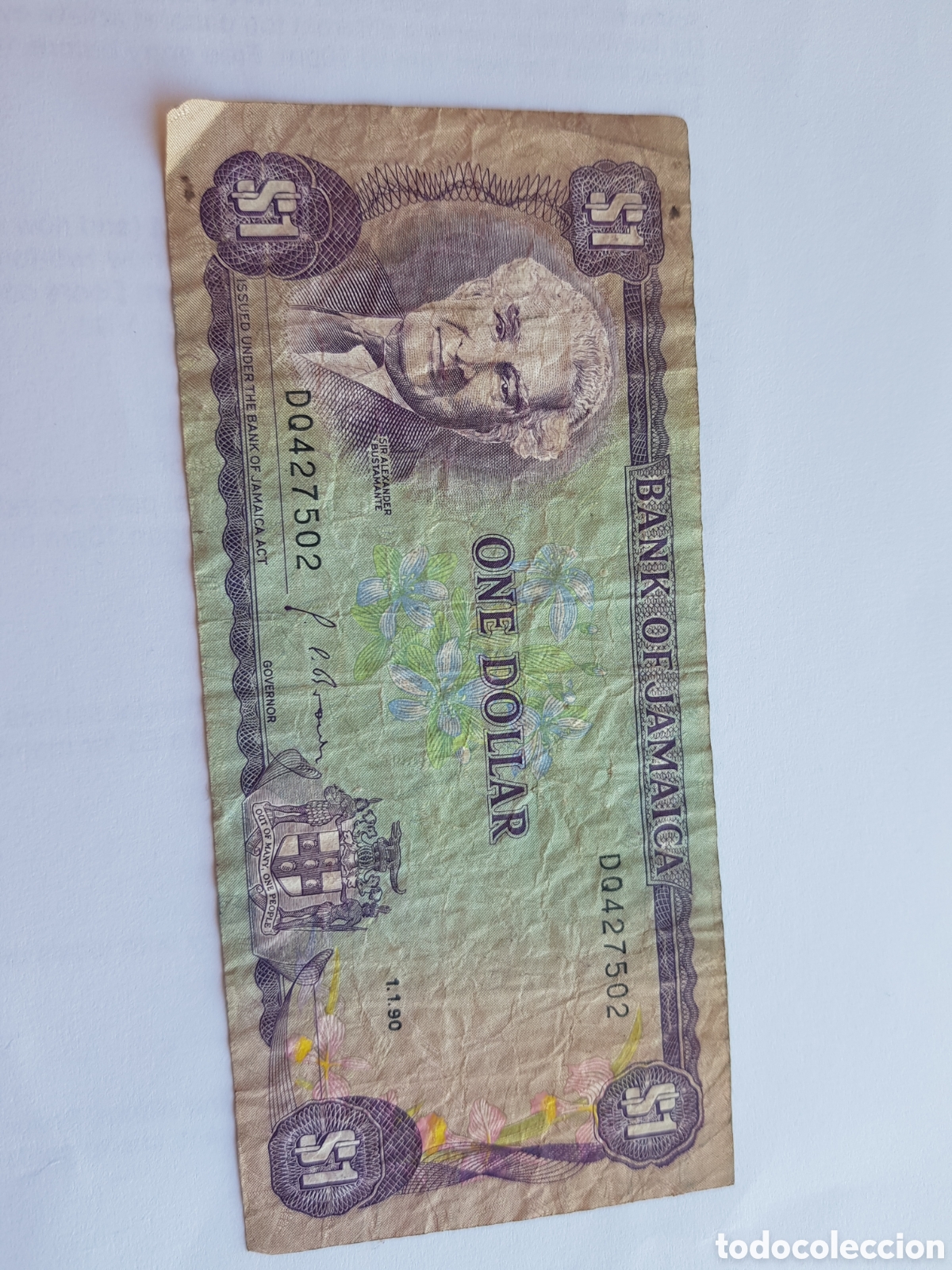 Billetes extranjeros: One Dollar 1990 Jamaica 1 Dolar - Foto 1
