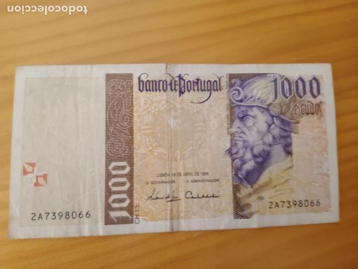 Billetes extranjeros: PORTUGAL, 1000 ESCUDOS, 1996 - Foto 1