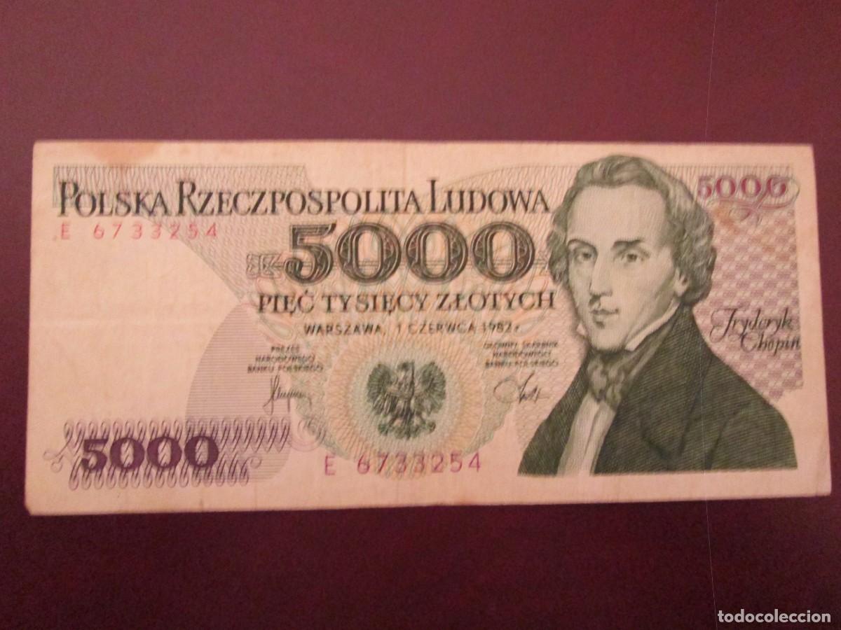 Billetes extranjeros: 5000 ZLOTYCH 1982 POLONIA - Foto 2
