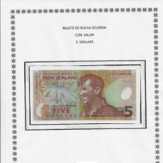 Billetes extranjeros: BILLETE DE NUEVA ZELANDA 1999 - VALOR 5 DOLLARS $
