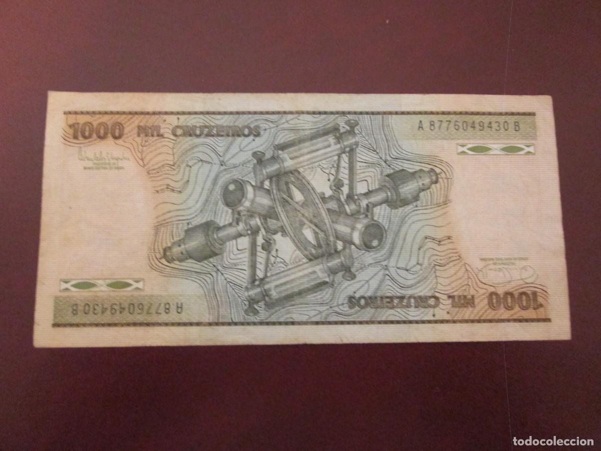 Billetes extranjeros: 1000 cruzeiros brasil - Foto 2