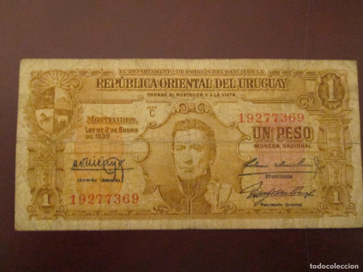 Billetes extranjeros: 1 PESO A&Ntilde;O 1939 URUGUAY - Foto 3