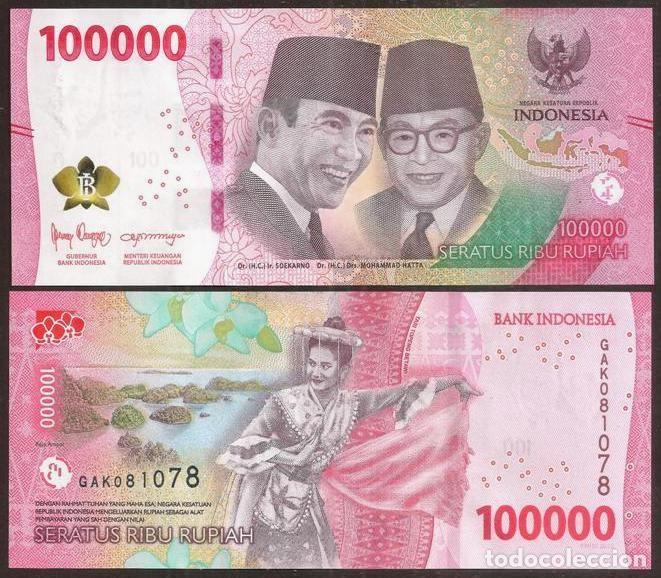 Billetes extranjeros: INDONESIA. 100000 rupiah (rupees) 2022. S/C
