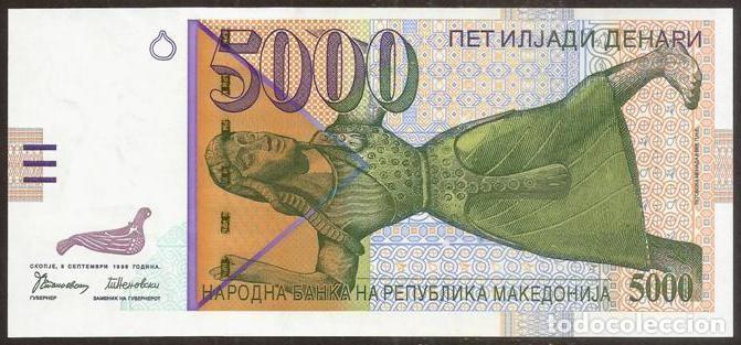 Billetes extranjeros: MACEDONIA. 5000 denari 8.9. 1996. Pick 19. S/C.