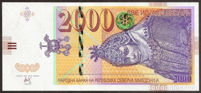 Internationale Banknoten: MACEDONIA DEL NORTE. 2000 denari 2022. S/C.