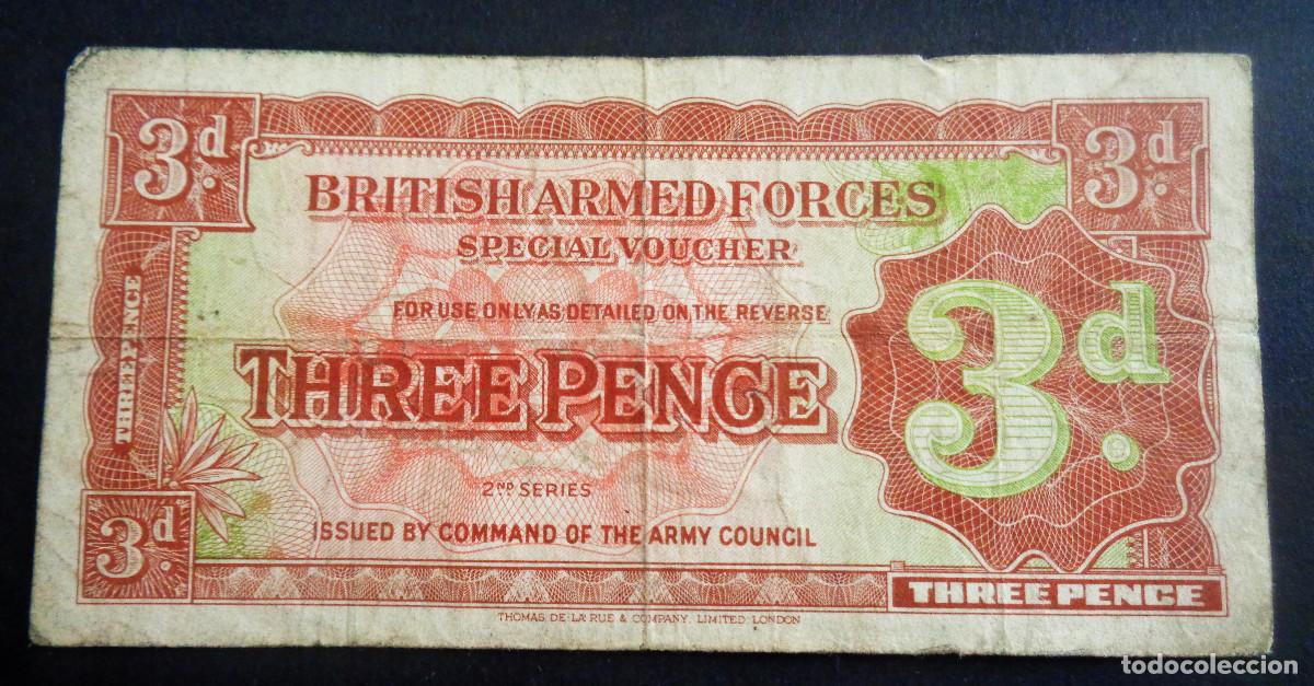 Billetes extranjeros: GRAN BRETA&Ntilde;A REINO UNIDO - BILLETE DE 3 PENCES DE LAS FUERZAS ARMADAS BRIT&Aacute;NICAS