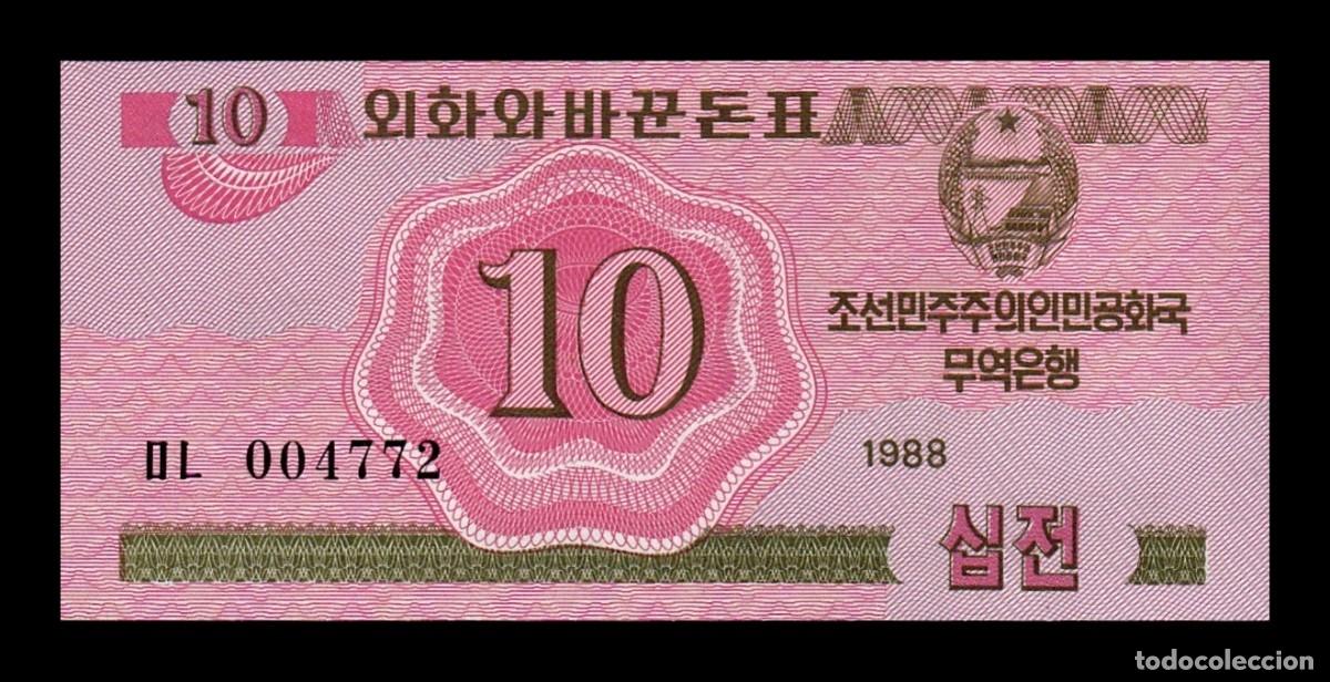 Billetes extranjeros: Corea del Norte 10 Chon 1988 Pick 33 Sc Unc - Foto 1