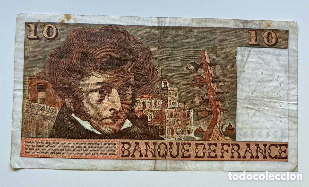 Billetes extranjeros: Billete FRANCIA 10 Francos 1977 - Foto 2
