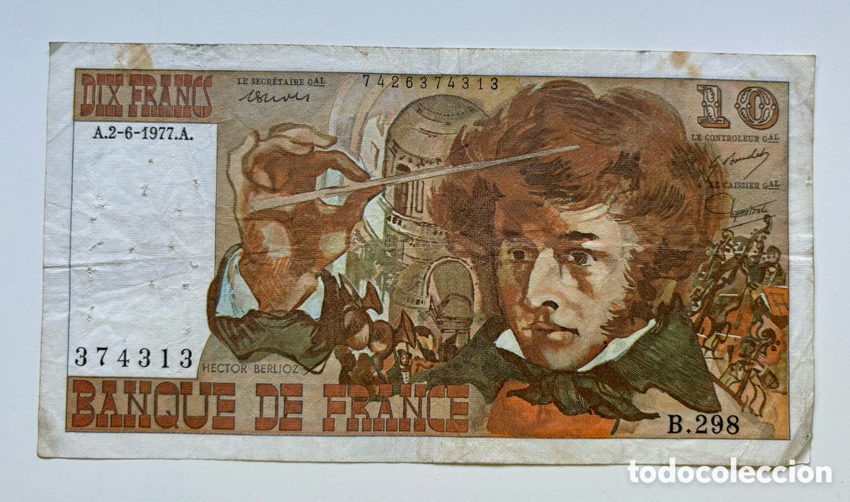 Billetes extranjeros: Billete FRANCIA 10 Francos 1977 - Foto 1
