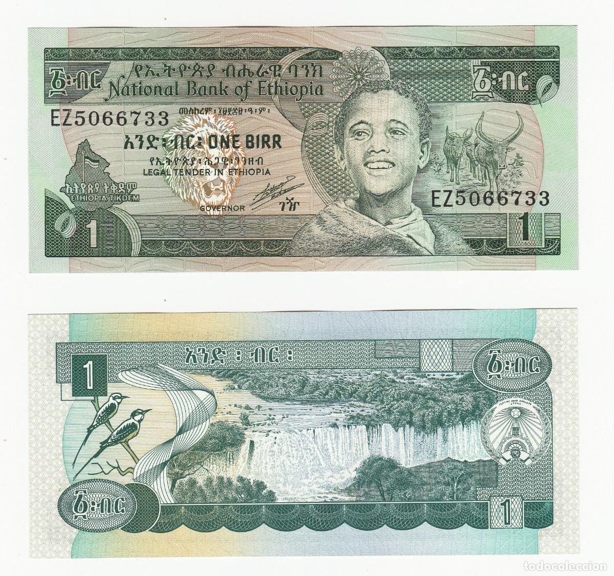 Internationale Banknoten: ETIOPIA 1 BIRR 1991 Pick 41b n/s EZ5066733 SIN CIRCULAR (el de la foto)