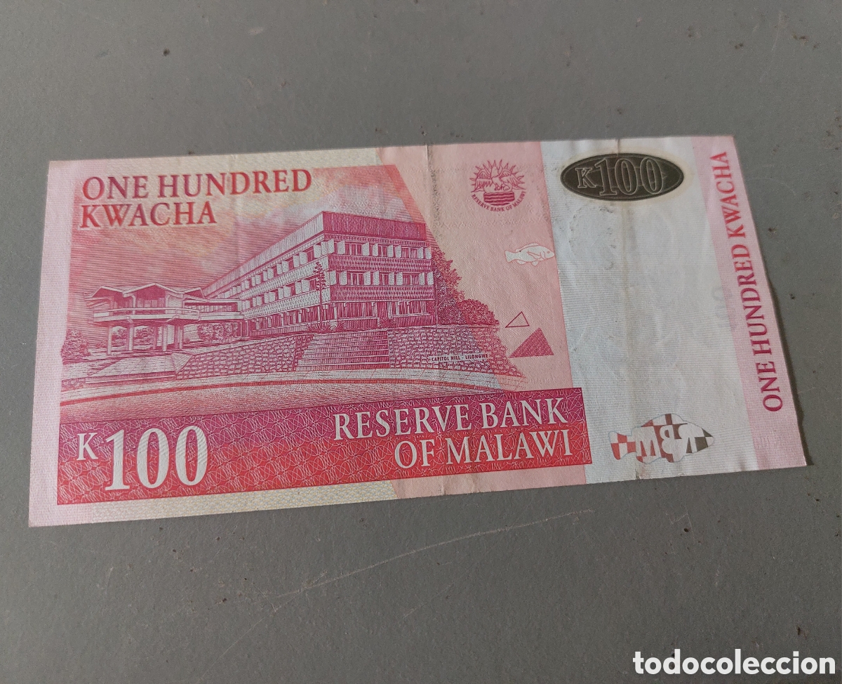 Billetes extranjeros: Billete Malawi 2003 100 - Foto 2