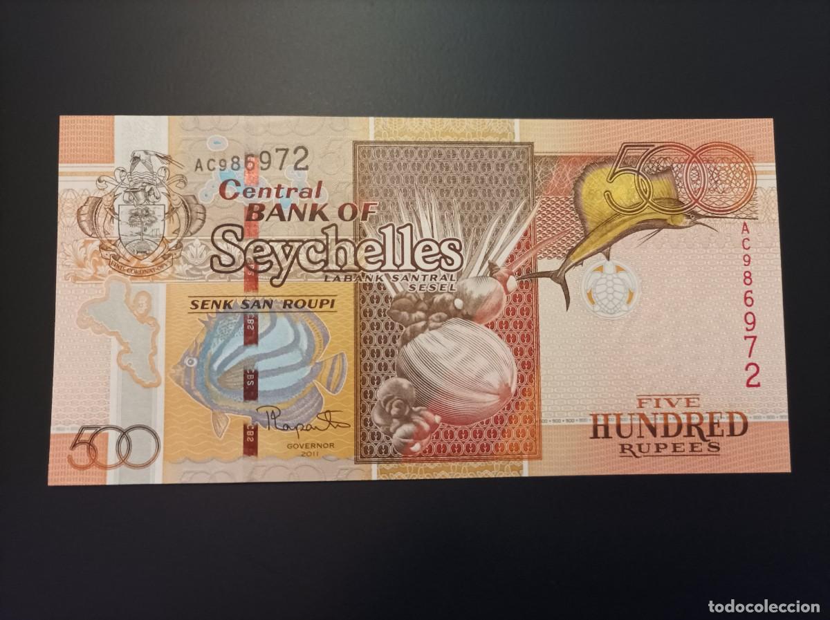 Billetes extranjeros: Billete de Seychelles de 500 Rupias, a&ntilde;o 2011, UNC - Foto 2