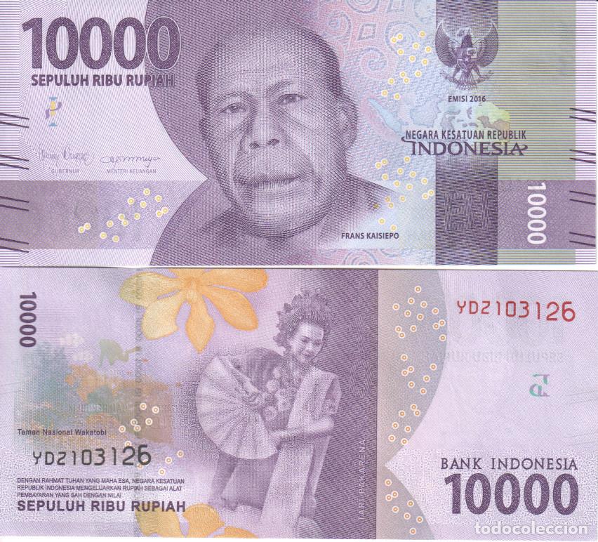 Billetes extranjeros: Indonesia 10000 Rupiah del 2016 Pick 157-2 SC/UNC - Foto 1