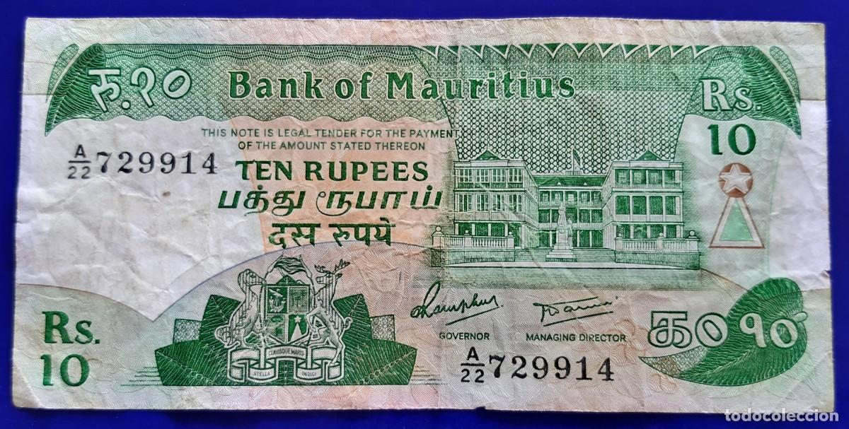 Billetes extranjeros: MAURITIUS BILLETE DE 10 RUPIAS P-35 - Foto 1
