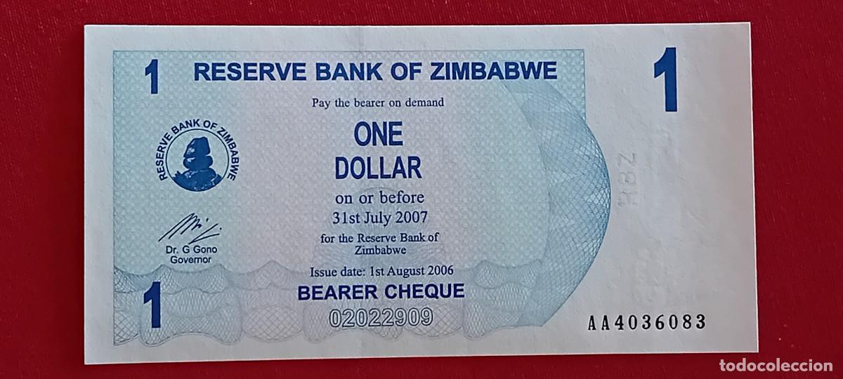 Billetes extranjeros: 1 D&Oacute;LAR, ZIMBABWE. 2006. (PICK 37). - Foto 1