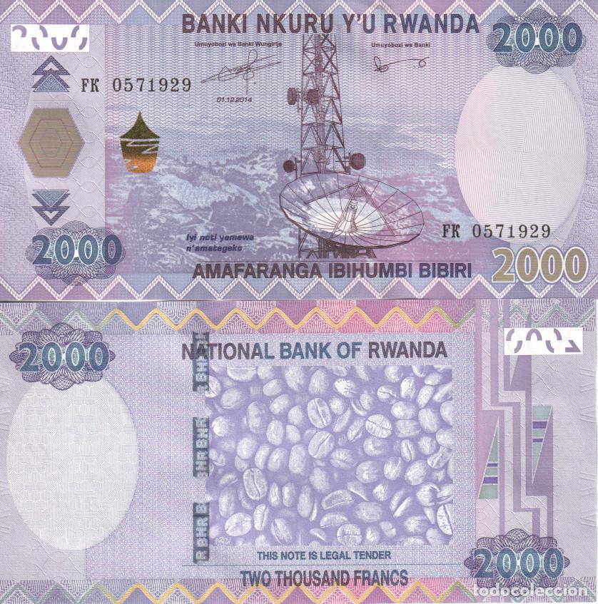 Billetes extranjeros: Ruanda 2000 Francs del 2014 Pick 40 SC/UNC - Foto 1