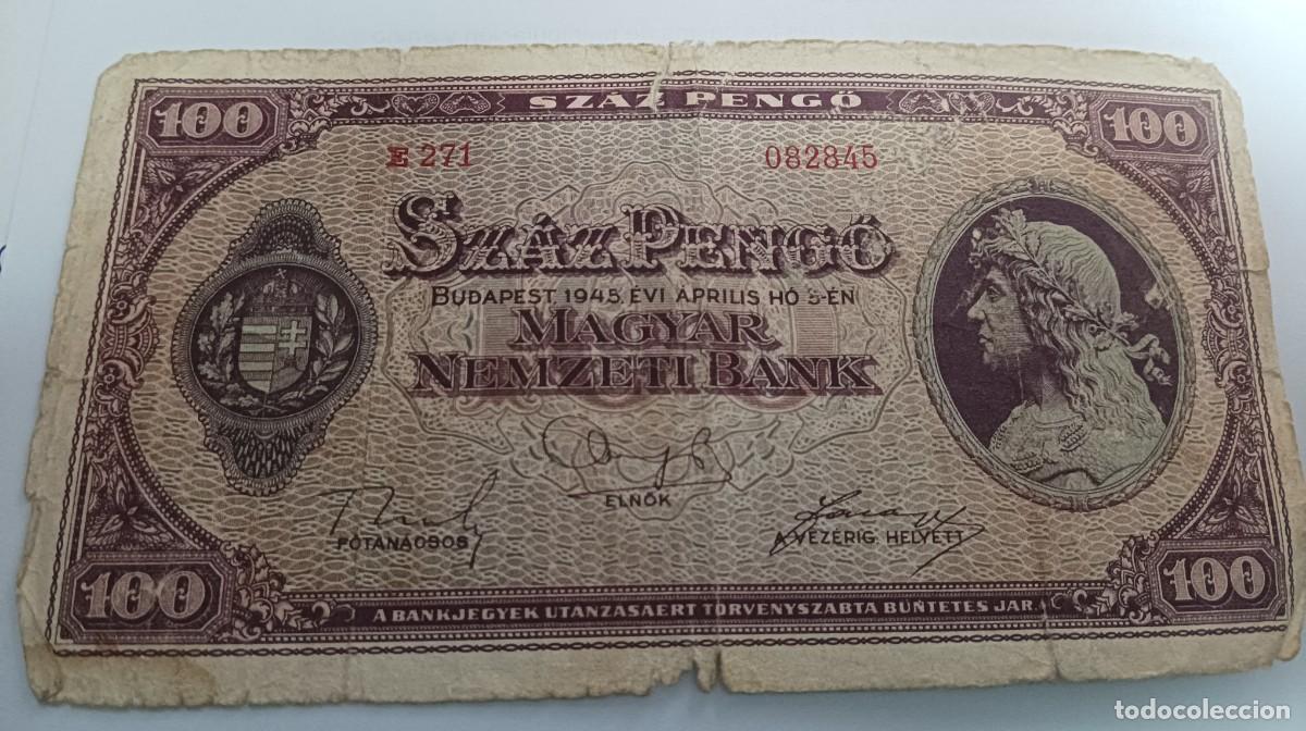 Billetes extranjeros: HUNGRIA - 100 PENGO 1945 - P-111 - Foto 1