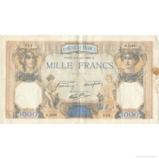 Billetes extranjeros: [#628103] FRANCIA, 1000 FRANCS, CÉRÈS ET MERCURE, 1938, 1938-06-02, BC, FAYETTE:38.17
