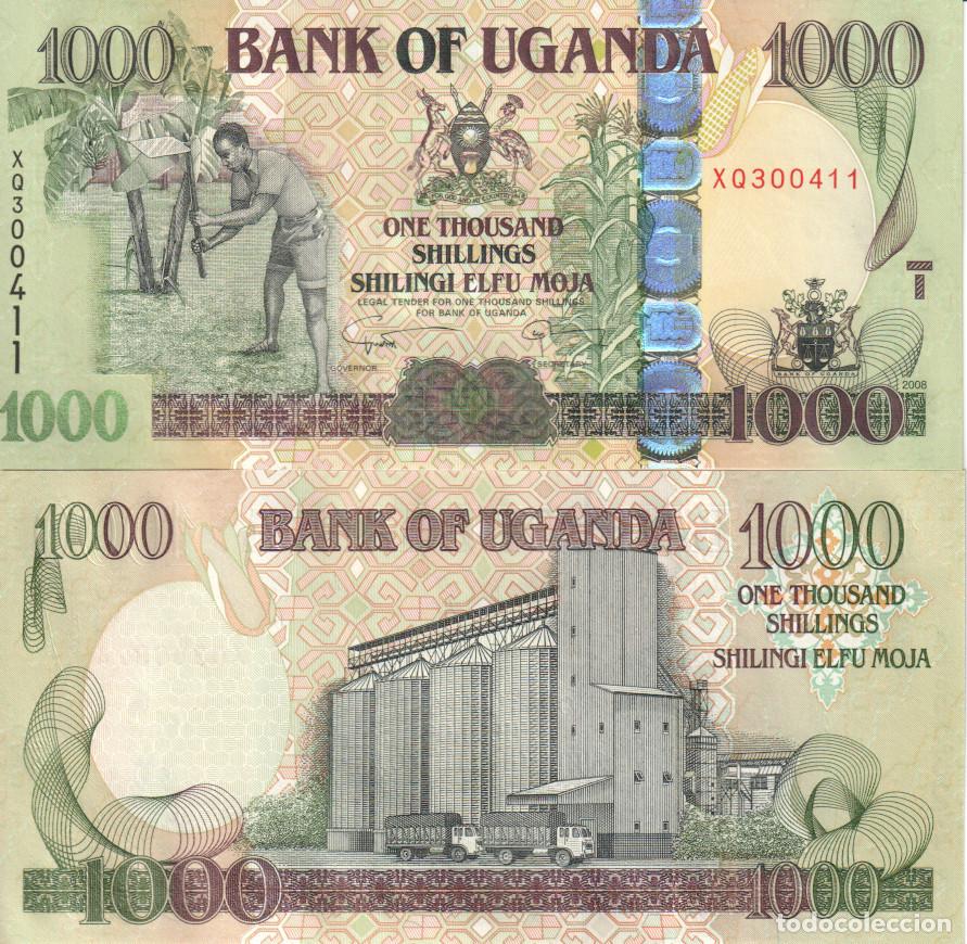 Billetes extranjeros: Uganda 1000 Shillings del 2008 Pick 43 c SC/UNC - Foto 1