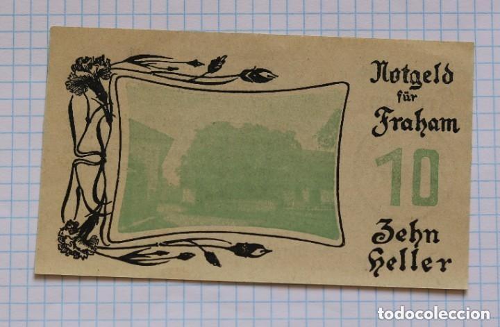 Billetes extranjeros: NOTGELD. AUSTRIA. 10 HELLER 1920 FRAHAM - Foto 2