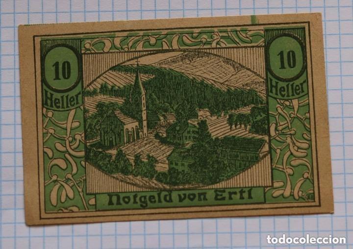 Billetes extranjeros: NOTGELD. AUSTRIA. 10 HELLER 1920 ERTL - Foto 2
