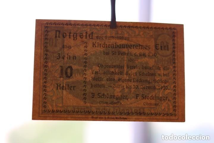Billetes extranjeros: NOTGELD. AUSTRIA. 10 HELLER 1920 ERTL - Foto 3