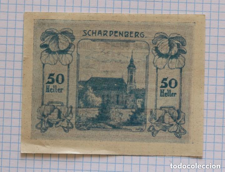 Billetes extranjeros: NOTGELD. AUSTRIA. 50 HELLER 1920 SCHARDENBERG - Foto 2