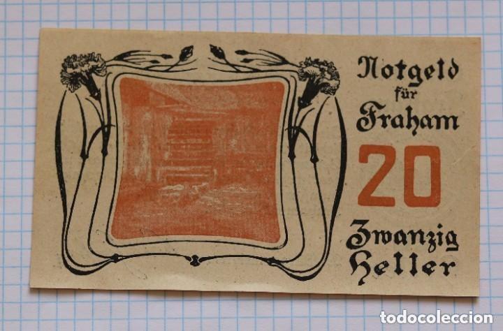 Billetes extranjeros: NOTGELD. AUSTRIA. 20 HELLER 1920 FRAHAM - Foto 2