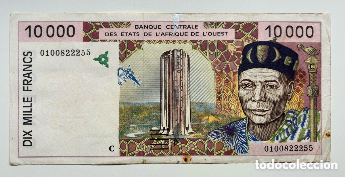 Internationale Banknoten: Billete ESTADOS AFRICA OCCIDENTAL 10000 Francos (2001) C (Burkina Faso ) Francs Oeste