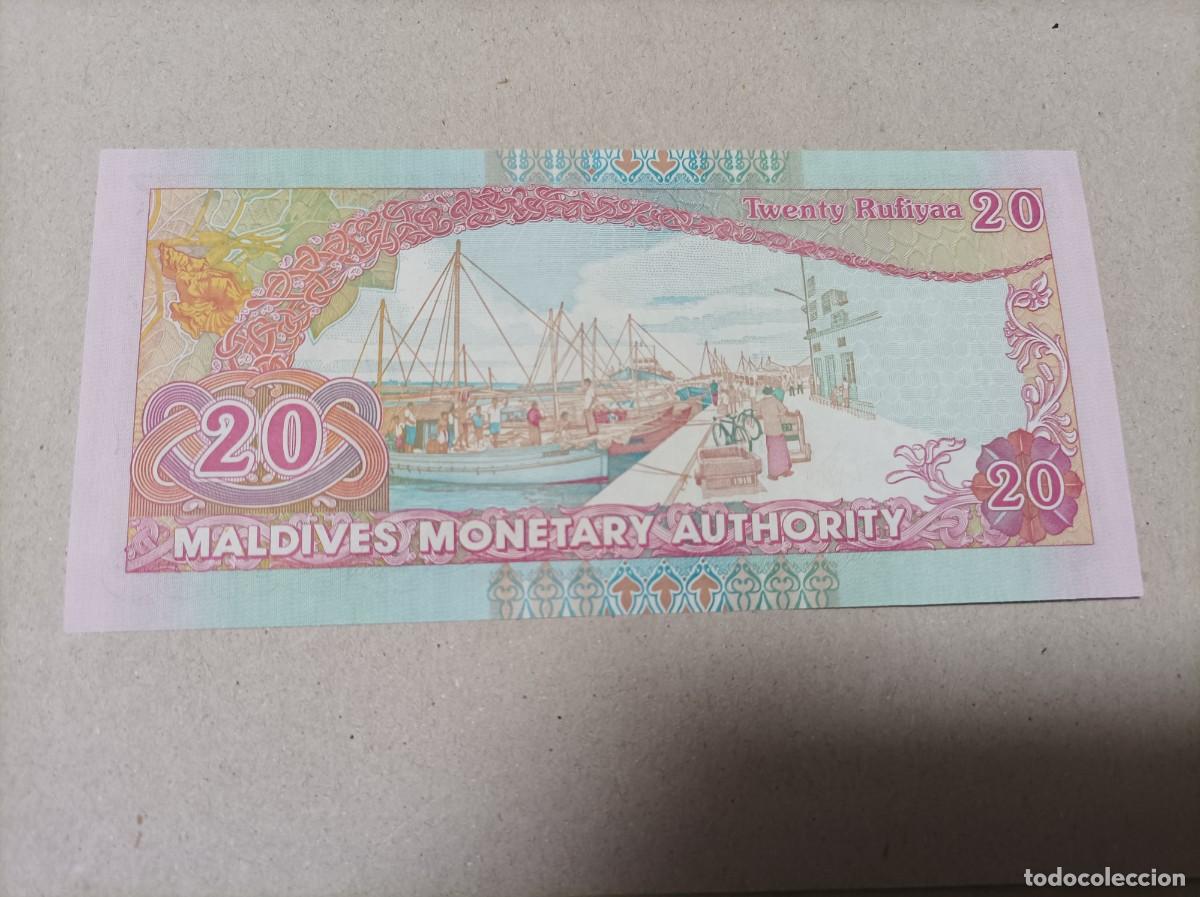 Billetes extranjeros: Billete Maldivas, 20 rufiyaa, a&ntilde;o 2000, UNC - Foto 2