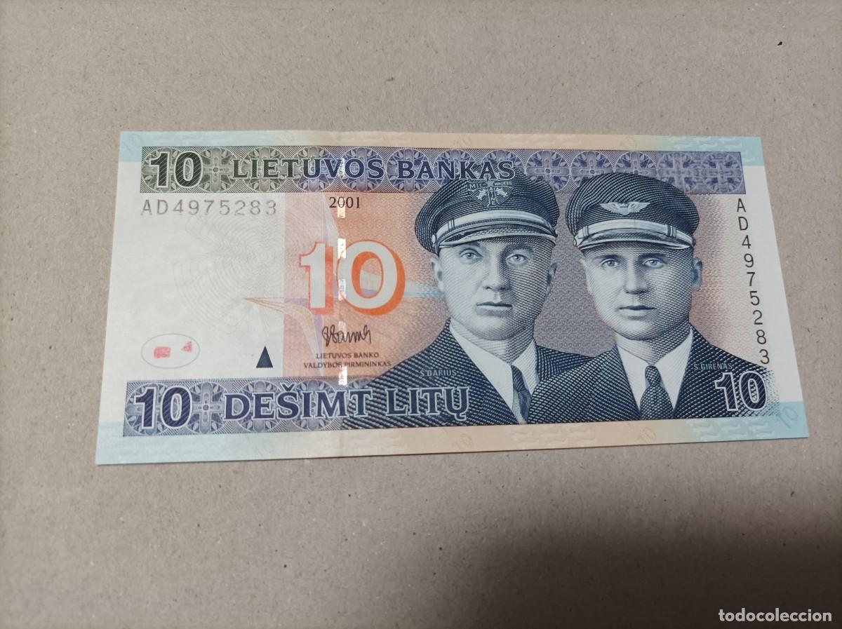 Billetes extranjeros: Billete Lituania, 10 litu, a&ntilde;o 2001, UNC - Foto 1