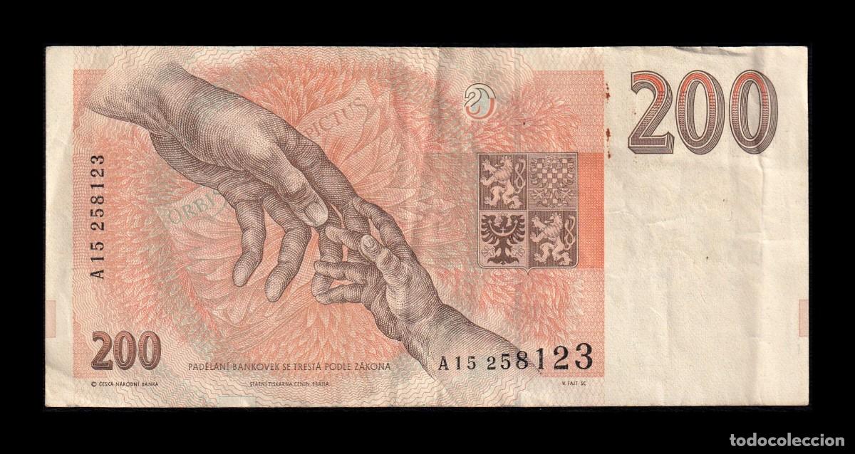 Billetes extranjeros: Chequia 200 Coronas 1993 Pick 6b Mbc Vf - Foto 2