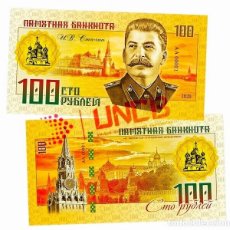 Billetes extranjeros: BILLETE CONMEMORATIVO 100 RUBLOS - JOSEPH STALIN /UNCB
