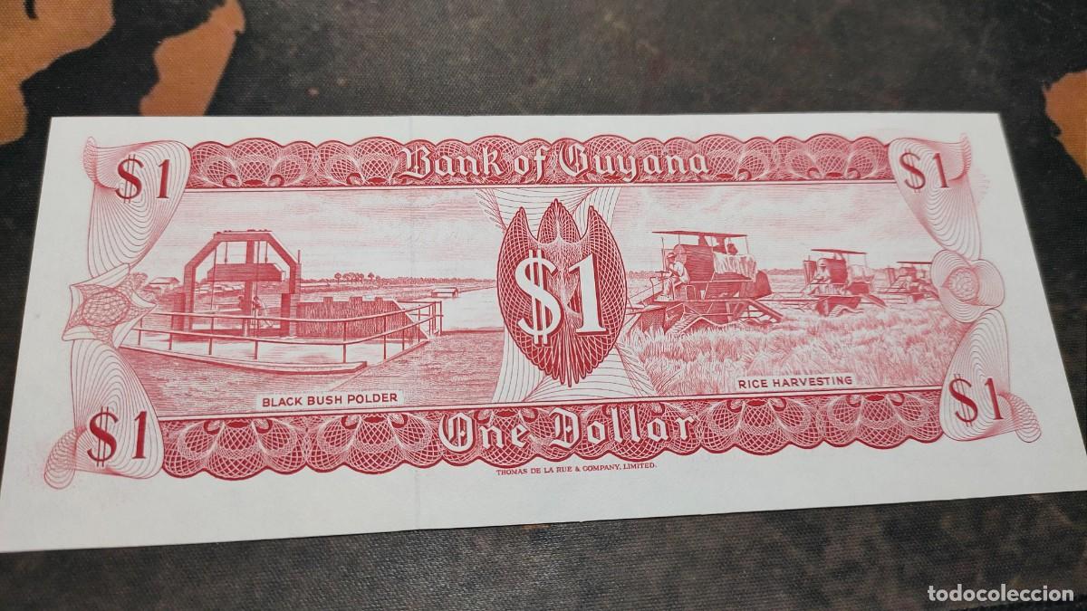Billetes extranjeros: Billete Guyana 1 D&oacute;lar 1992 - Foto 2