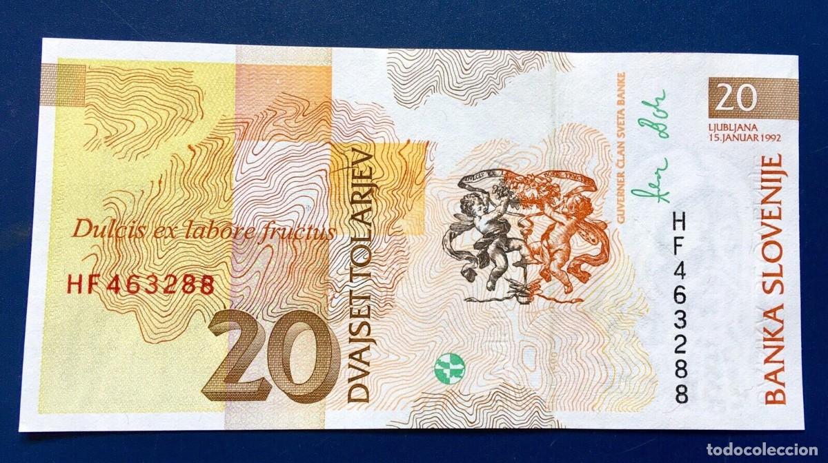 Billetes extranjeros: ESLOVENIA 20 TOLARJEV 1992 SC/UNC - Foto 2