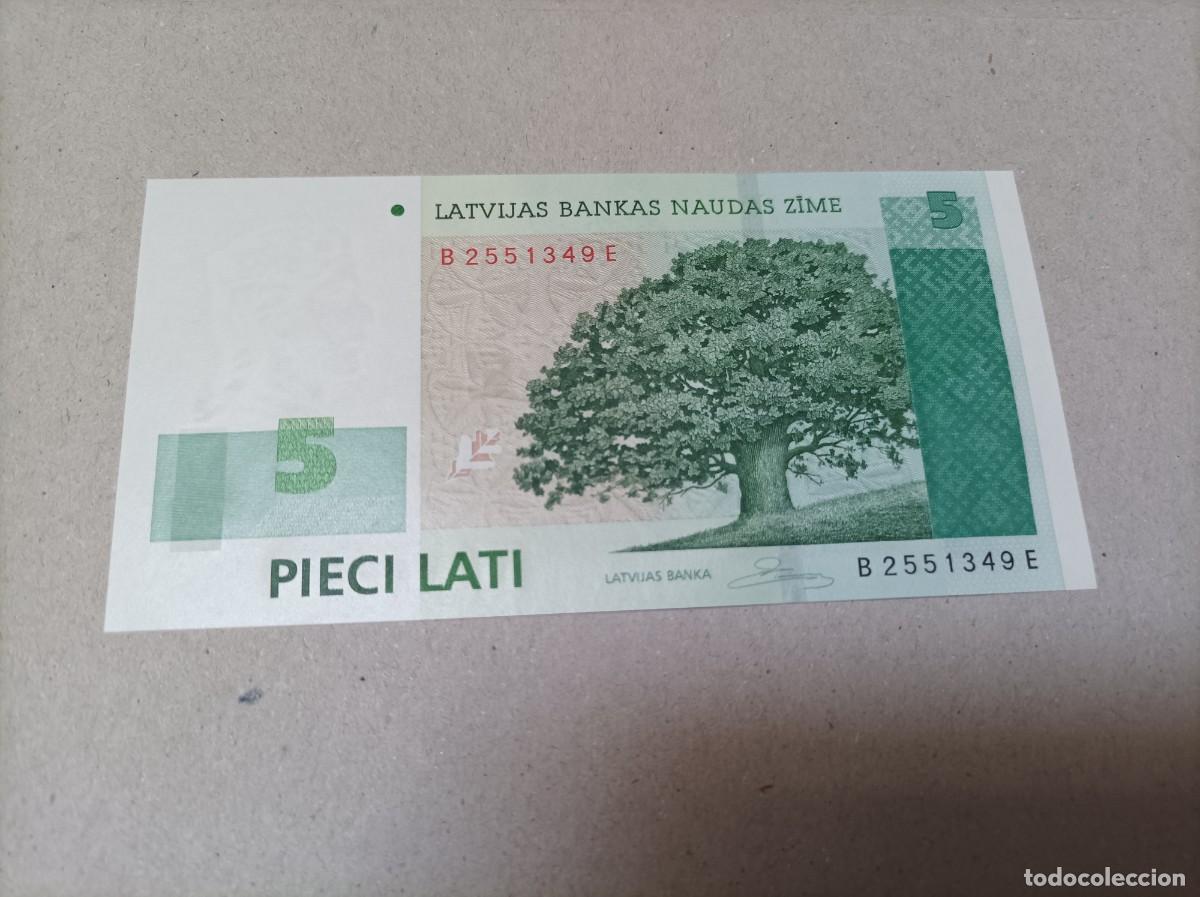 Billetes extranjeros: Billete Letonia, 5 lati, a&ntilde;o 2009, UNC - Foto 1