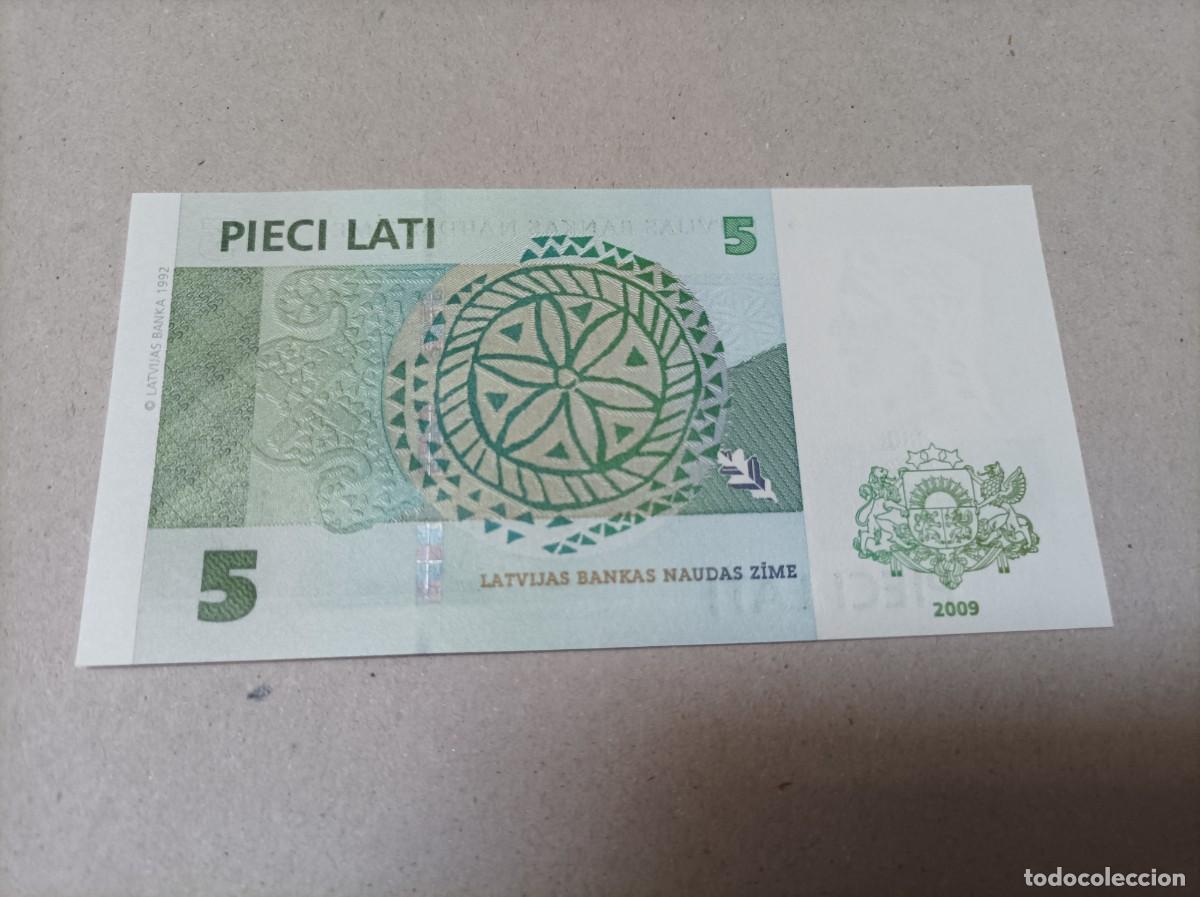 Billetes extranjeros: Billete Letonia, 5 lati, a&ntilde;o 2009, UNC - Foto 2