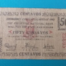 Billetes extranjeros: BILLETE DE FILIPINAS - 50 CENTAVOS DEL AÑO 1943 - BC - 042CDZ