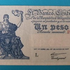 Billetes extranjeros: BILLETE DE ARGENTINA - 1 PESO DEL AÑO 1947 - BC - 041XBS