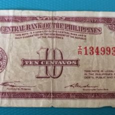 Billetes extranjeros: BILLETE DE FILIPINAS - 10 CENTAVOS DEL AÑO 1949 - BC - 041XDS
