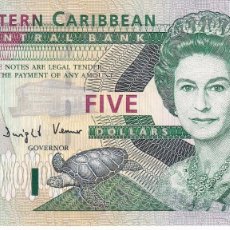 Billetes extranjeros: BILLETE DE DOMINICA - EASTERN CARIBBEAN CENTRAL DE 5 DOLLARS DEL AÑO 2003 SIN CIRCULAR (SC)