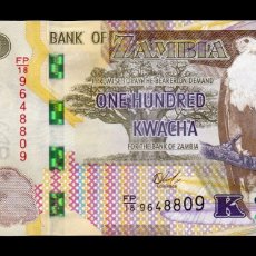 Billetes extranjeros: ZAMBIA 100 KWACHAS 2018 PICK 61B SC UNC