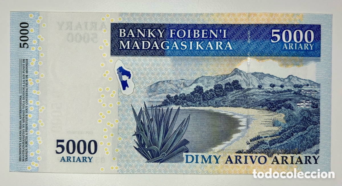 Billetes extranjeros: Billete MADAGASCAR 5000 Ariary (2008) SC - Foto 2