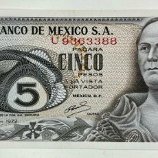 Billetes extranjeros: BILLETE MEXICO 5 PESOS 1972 SC