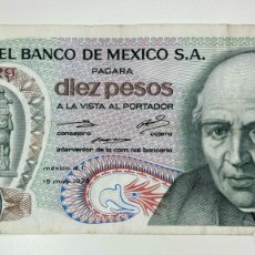 Billetes extranjeros: BILLETE MEXICO 10 PESOS 1975