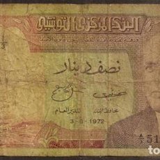 Billetes extranjeros: TUNEZ. 1/2 DINARS 1972. PICK 66.