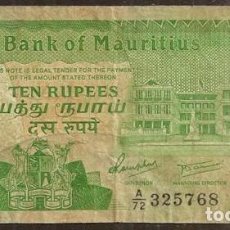 Billetes extranjeros: MAURICIO (MAURITIUS). 10 RUPEES (1985). PICK 35.