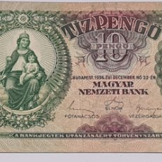 Billetes extranjeros: BILLETE HUNGRIA,1.936, 10 PENGO,MBC.